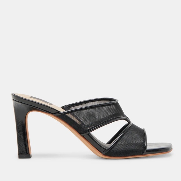 NWT DOLCE VITA GITEL ONYX MESH Women Heeled Sandals, Size 8 - Picture 2 of 6